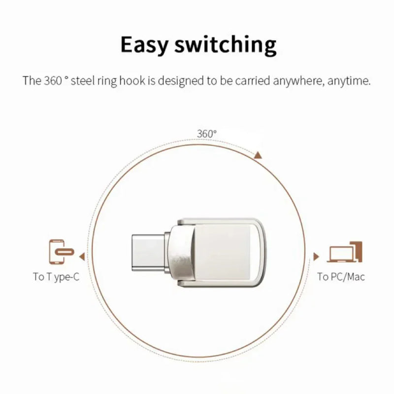 MEMORIA DE 2TB (FISICO Y VIRTUAL) TIPO C Y USB PARA MOVIL Y PC CON CLAVE