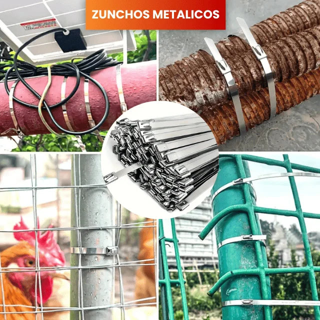 ÚLTIMAS 07 UNIDADES A ESTE PRECIO! PACK X 100 ZUNCHOS METALICOS REUTILIZABLE
